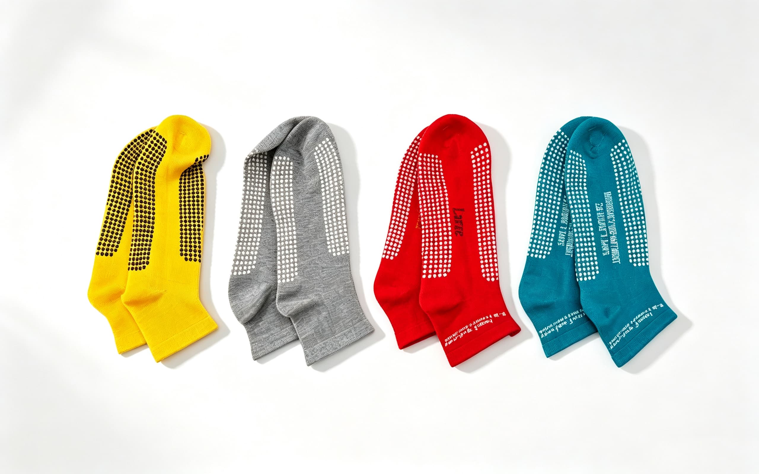 Colorful grip socks with non-slip soles