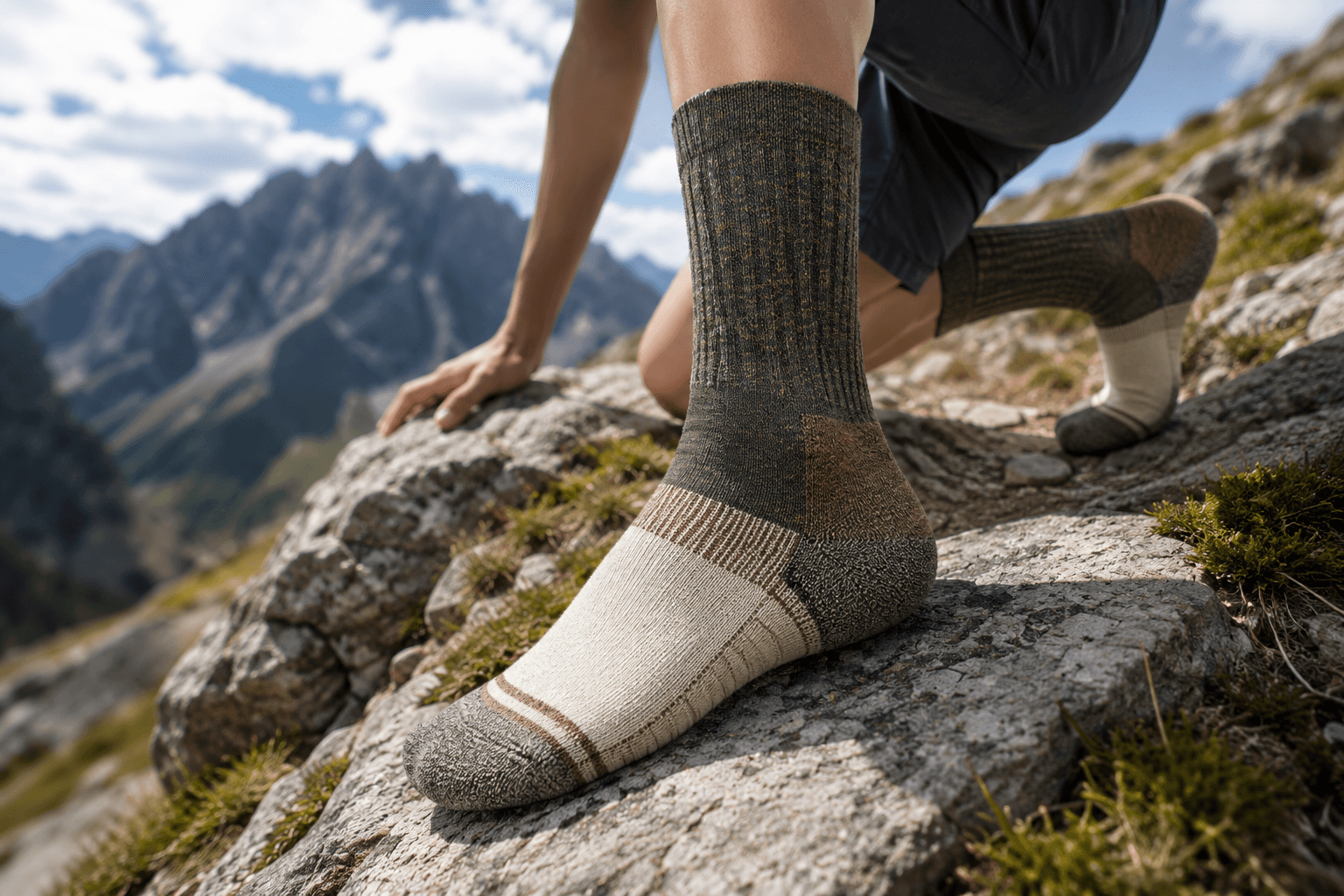 Grey performance hiking socks